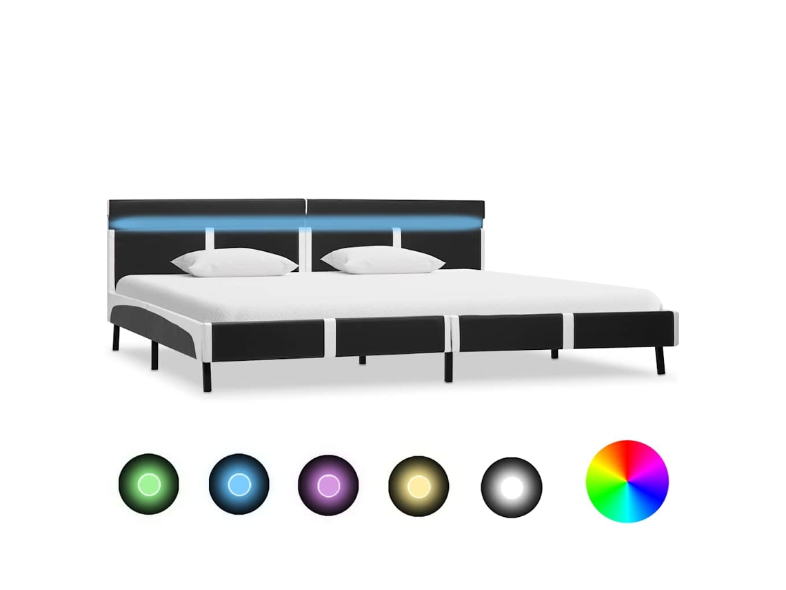 Bed Frame, Bed Frames Vidaxl Cinzeto Couro Artificial (180 X 200 Cm)