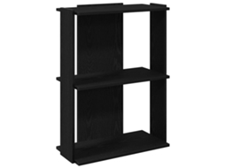 Estante de 3 MAISON EXCLUSIVE Níveis em Madeira Trabalhada Preto (60x30x80 cm)