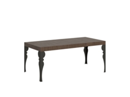 Mesa de Jantar Extensível 90X90/246 Cm Paxon Premium Nogueira Quadro Antracite ITAMOBY