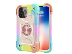 2026 capa Compatível com Iphone 14/13 6.1 Polegadas, Proteção Anti queda de Nível Militar Corpo Completo (rainbow Pink)