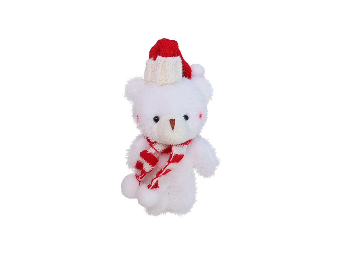Boneca De Peluche De Natal 20cm Bonito Ruxa Lenço, Urso Chaveiro Pendurador, Pendurador Boneca