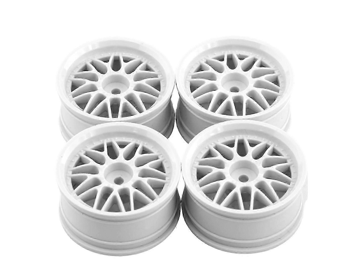 4 Peças De Cubo De Roda De Plástico De 1,9 Polegadas (52mm) Para Carro Rc 1/10 On-road Drift Redcat, Branco