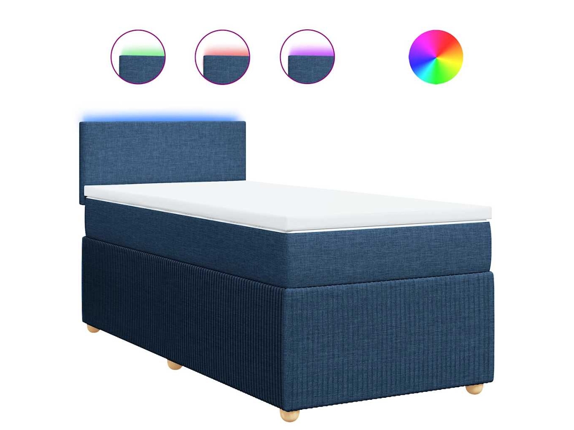 Box Spring Bed, Box Spring Beds Vidaxl Azul Tecido (90 X 190 Cm)