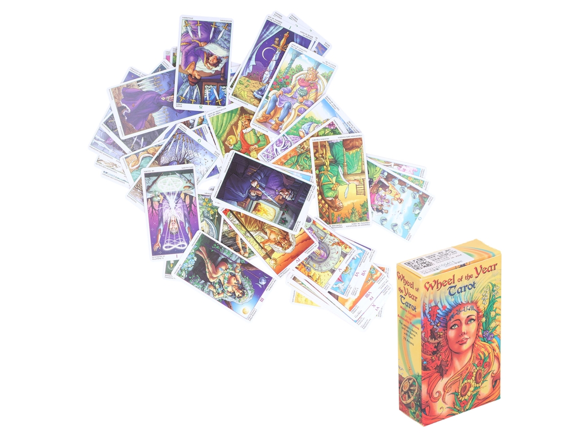 Primerox baralhos de Tarot Wheel Of Year Papel Holográfico Jogo de Tabuleiro Divinação 78 Cartões