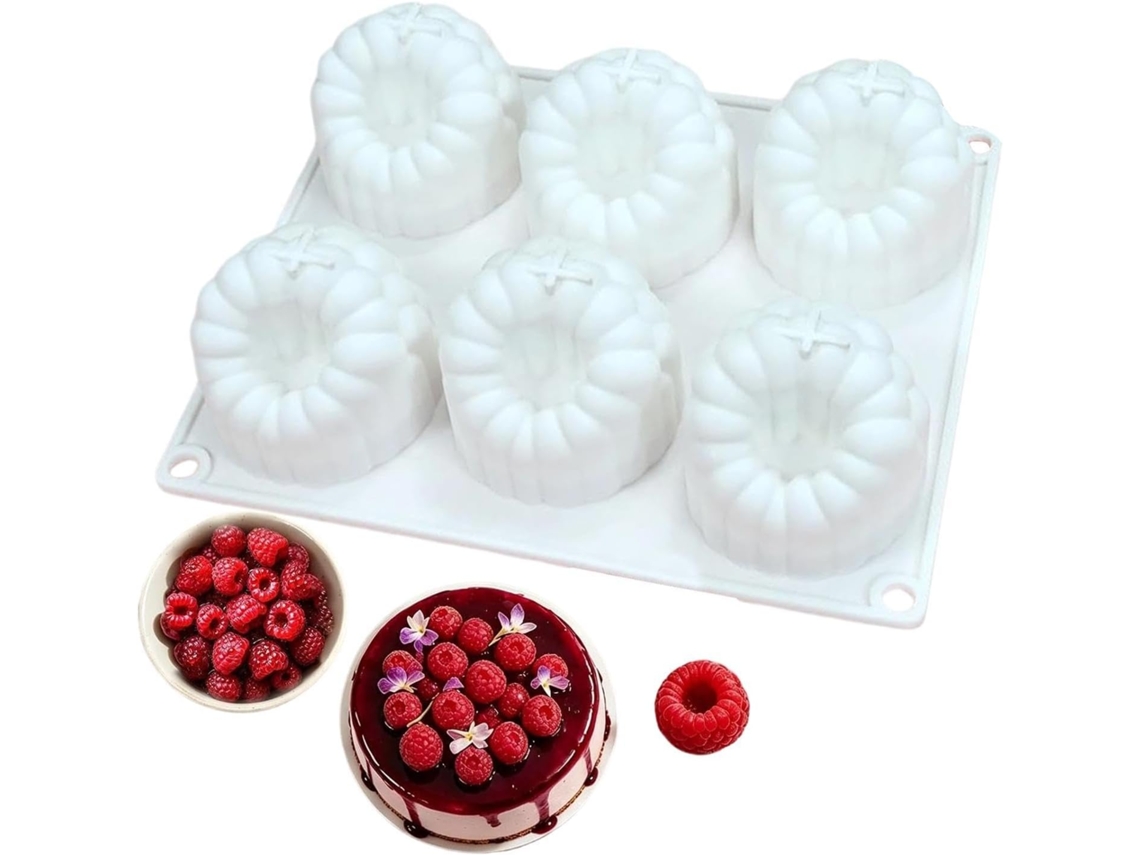 Molde De Silicone Para Framboesas, Com 6 Cavidades.