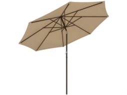 Guarda sol de Jardim Ø 2,63 M em Metal Poliéster Redondo 180g/m² com Manivela Bege Ge