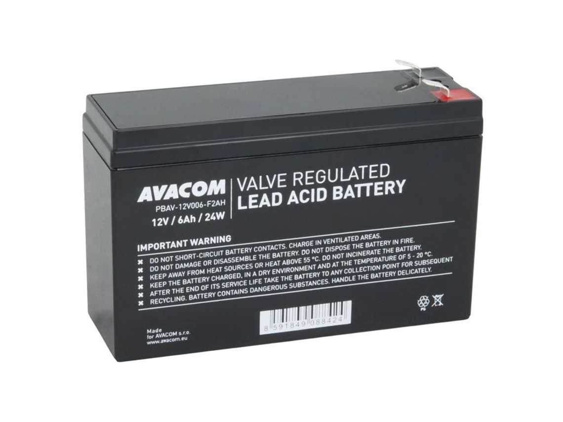 Bateria de alta capacidade Avacom 12v 6ah F2