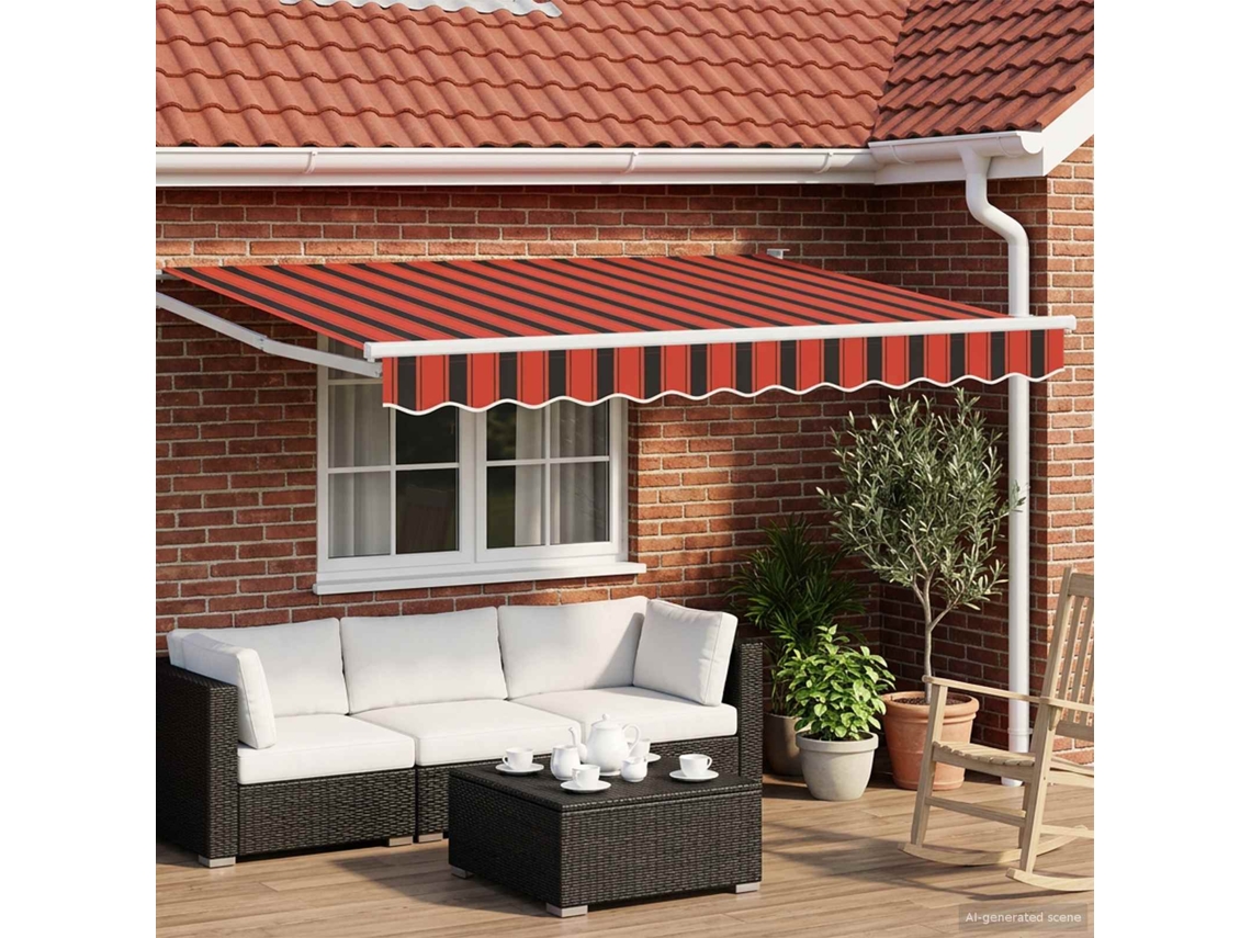 Vidaxl Toldo Retrátil Manual Com Leds 2,5 X 2 M