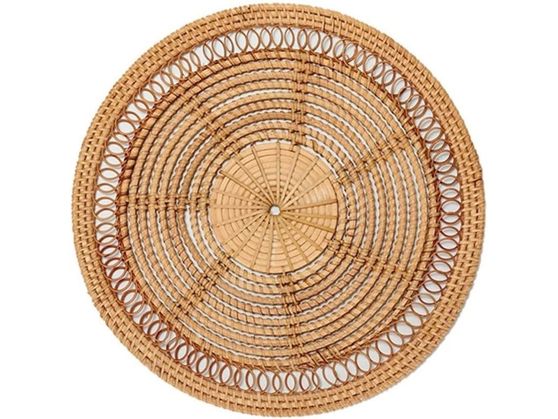 Decoração de Parede NOVA LINE em rattan tecido artesanal boho natural para casa