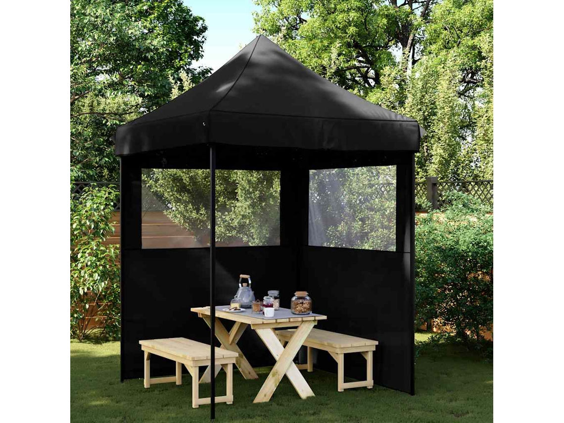 Vidaxl Tenda P/ Festas Pop-up Dobrável Com 2 Paredes Laterais Preto