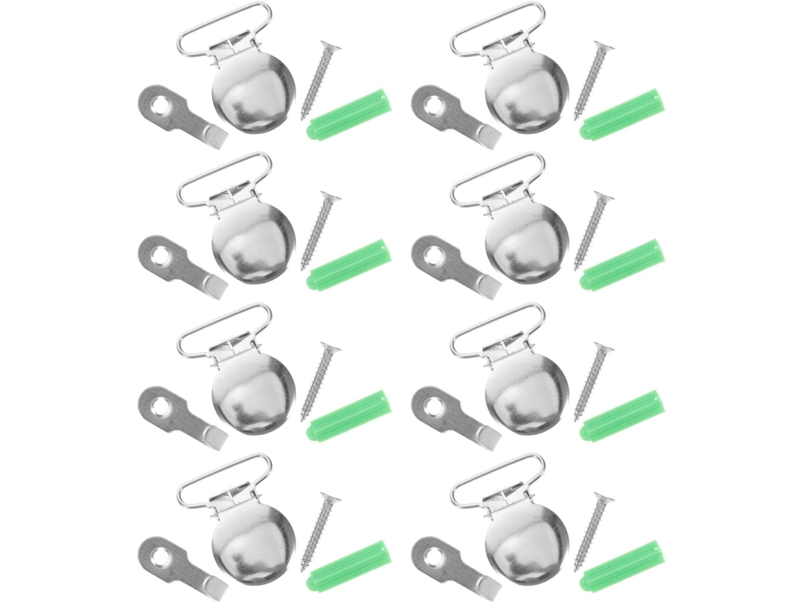 Conjunto De 6 Prendedores Ferro Prateados Para Pendurar Tapetes E Mantas, Com Fácil Instalação Para Decoração De Parede