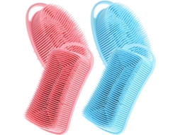 Hanabass Conjunto De 4-escovas Massagem E Limpeza Corporal Em Silicone Macio Para Shampoo, Cabelo, Pele, Banho E
