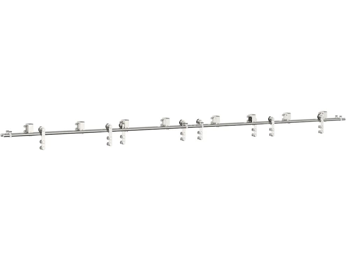 Conjunto 8 Kit De Hardware De Porta De Correr Vidaxl Prateado