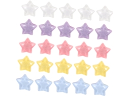 Inoomp 30 peças decorativas de cinco pontas em núcleos pastel para murais e quadros cortiça, ideais para salas de aula