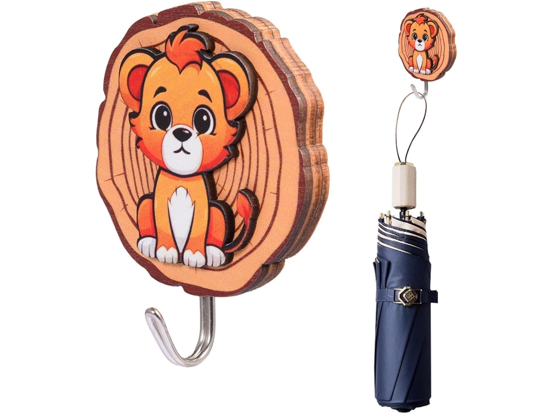 Conjunto De 2 Ganchos De Parede Autoadesivos, Ganchos Autoadesivos Resistentes | Ganchos Para Roupa Com Desenhos De Animais, Tamanho P