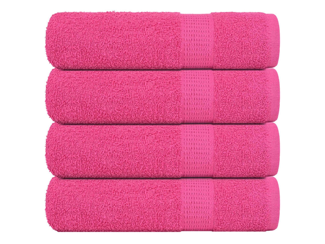 Toalhas de Banho Frogn, 4 Unidades, Rosa, 70x140 Cm, 360 G/m BRILVIBERA