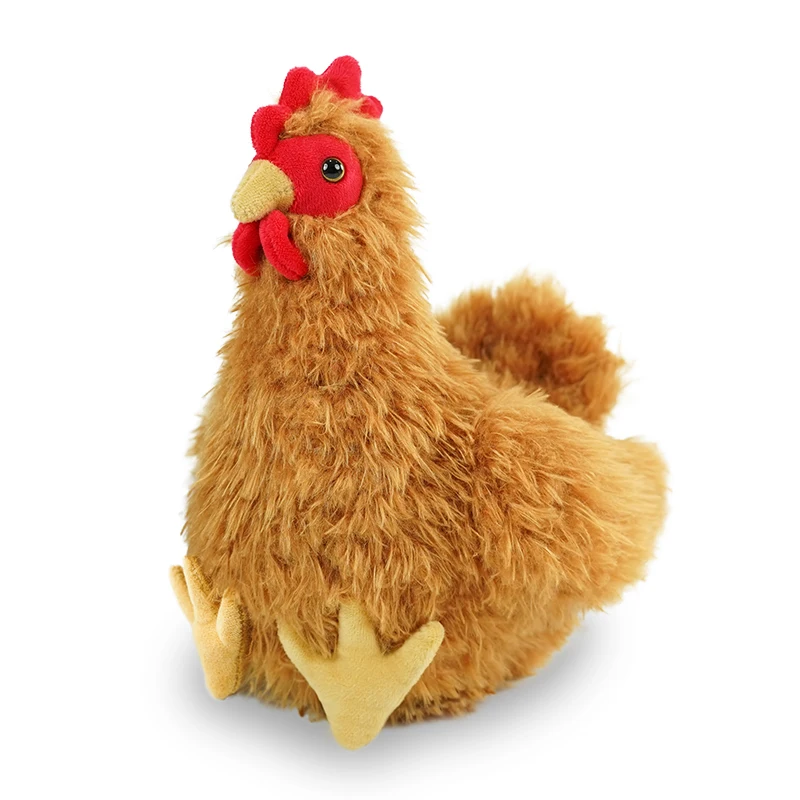 (galinha Marrom, Aproximadamente 18-22 Cm) Galo Gordo Realista, Galinha, Frango De Ossos Pretos, Animal De Pelúcia Realista.