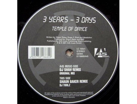 Vinil Temple Of Dance A45 Music
