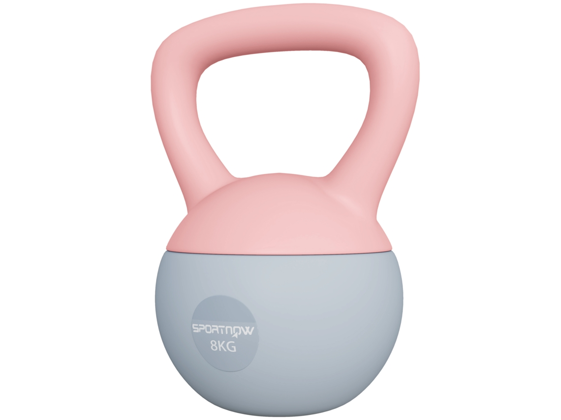Kettlebell Kettlebell Preenchido Areia Metálica Cabo Antiderrapante Treinamento Casa 8kg 19x19x28cm Rosa - Estilo