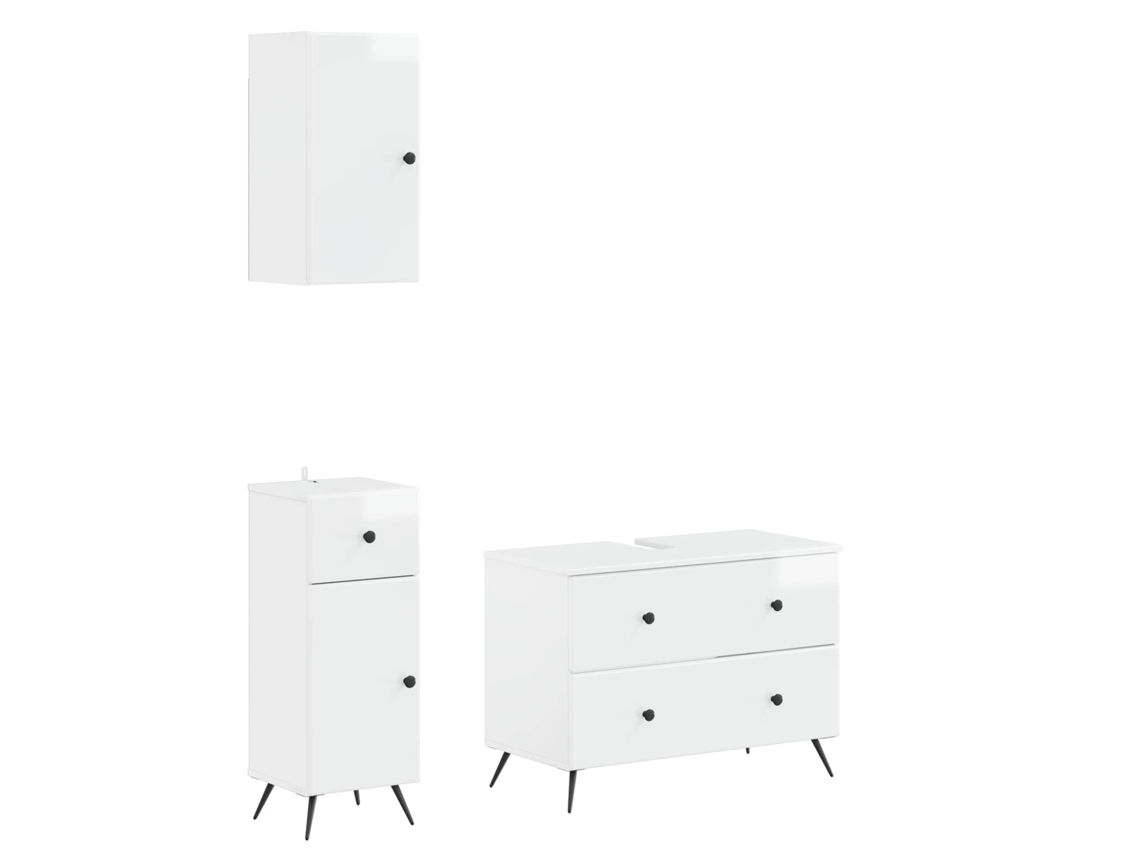 Vidaxl Conjunto De Armários Para Banheiro Com 3 Peças Breda