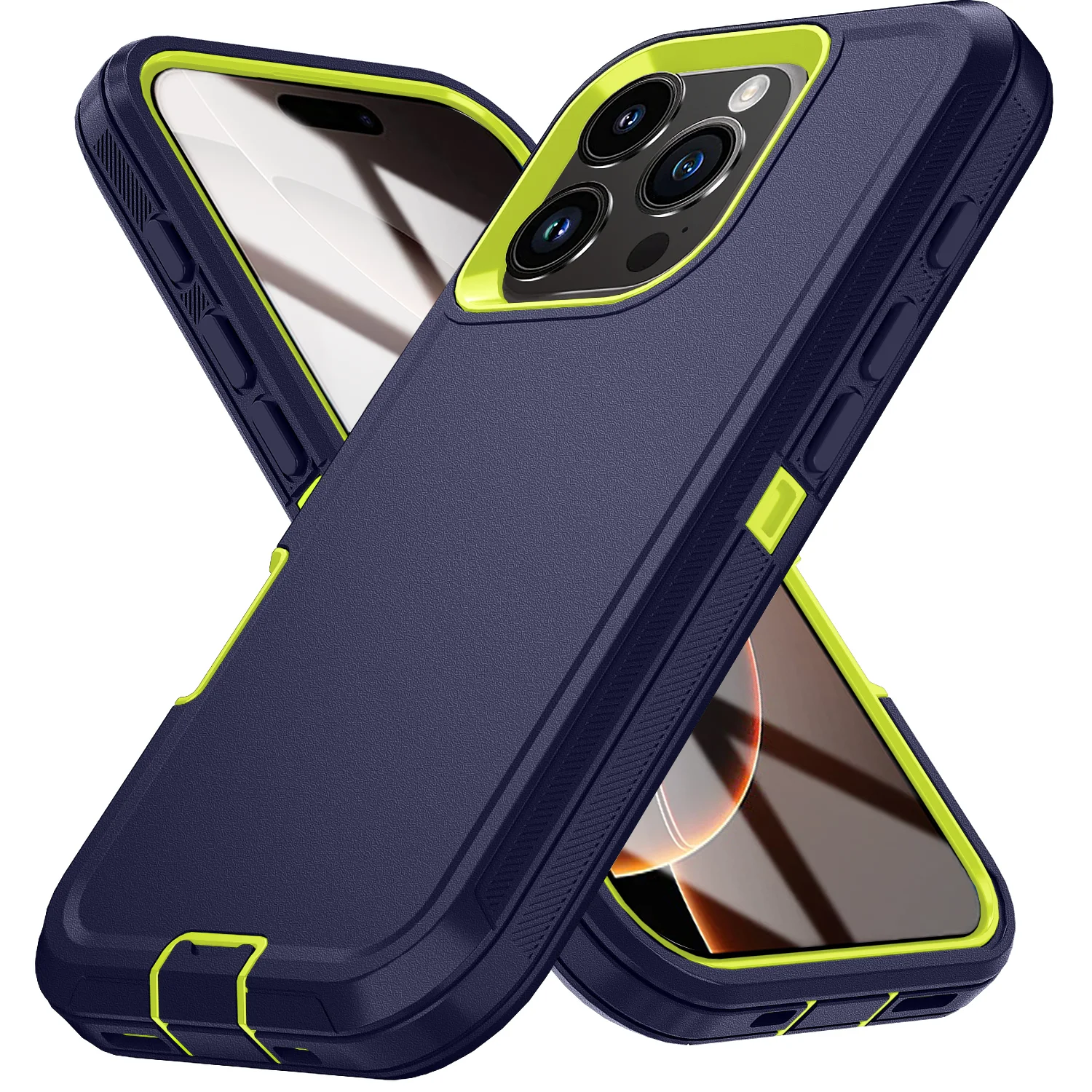 Capa Protetora Resistente A Impactos (para Iphone 16, Cor Roxo-esverdeado Escuro), Feita Em Pctpu, Com Suporte.