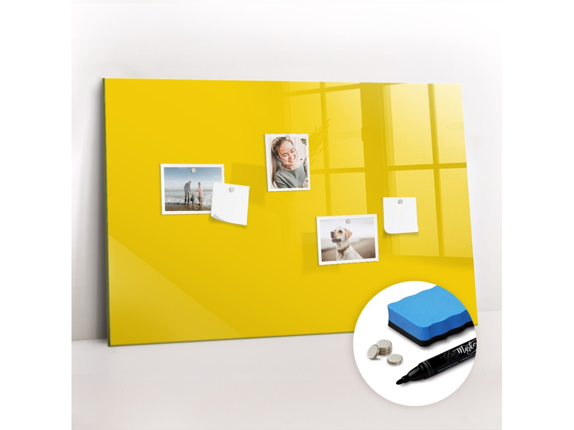 Quadro Magnético Cor Amarelo Claro Para O Corredor Espelharte (90x60 Cm)