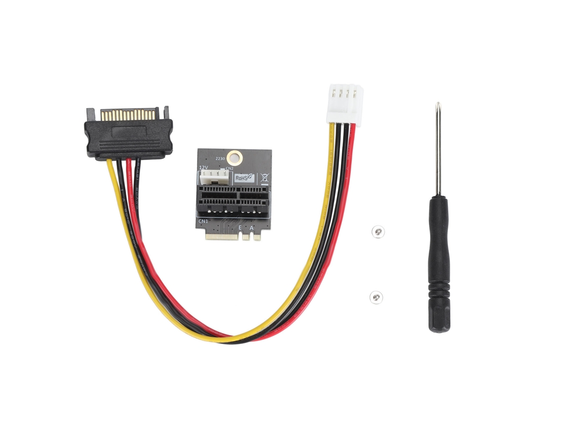 Adaptador M.2 Ngff Key A A+e E Para Pcie 1x Com Fonte De Alimentação 4pinos 5v 12v Para Linux