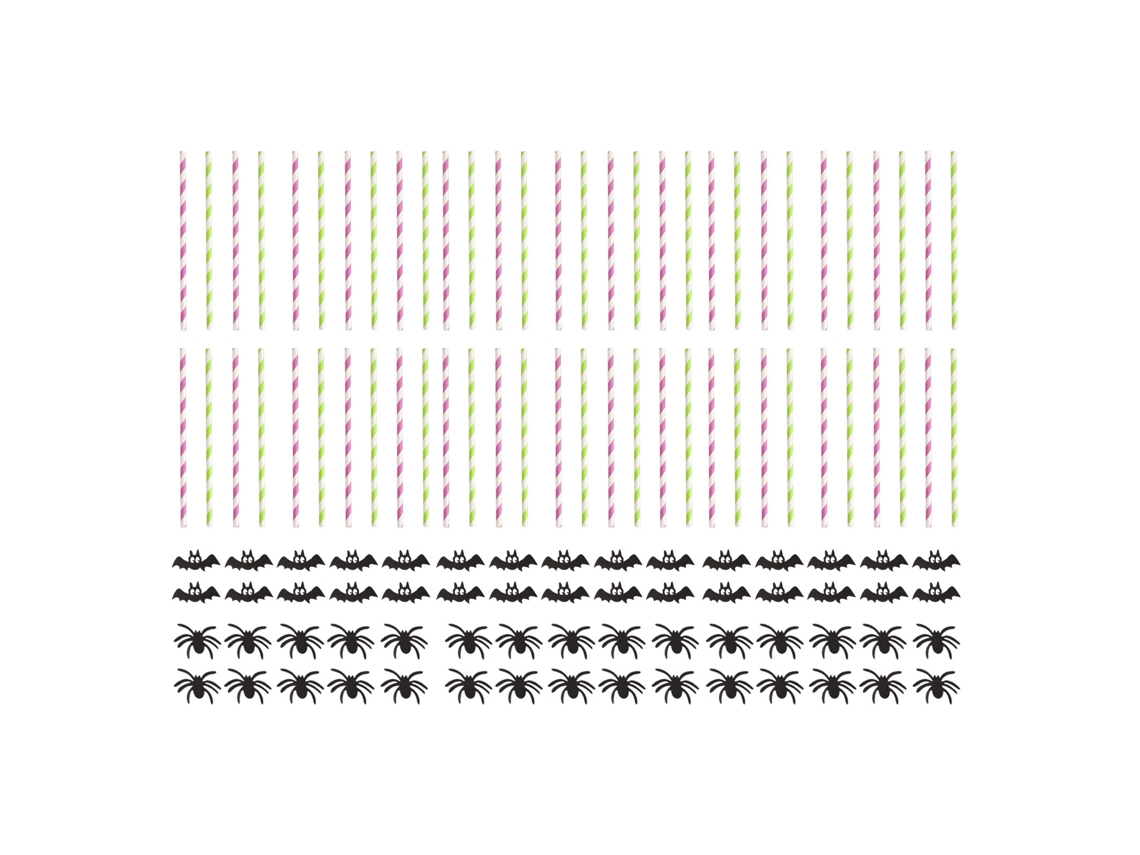 Canudos de Papel Halloween 60pcs para Festas Familiares e Office