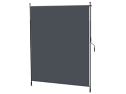 Toldo Vertical De 200 X 292 Cm Retrátil Verticalmente Com Proteção Solar Ajustável Feito De Alumínio Cinza Para Terraço E Varanda-kd