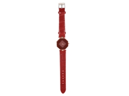 Relógio de Pulso Feminino Analógico com Mostrador Romboide e Strass de Quartzo Pu (vermelho)