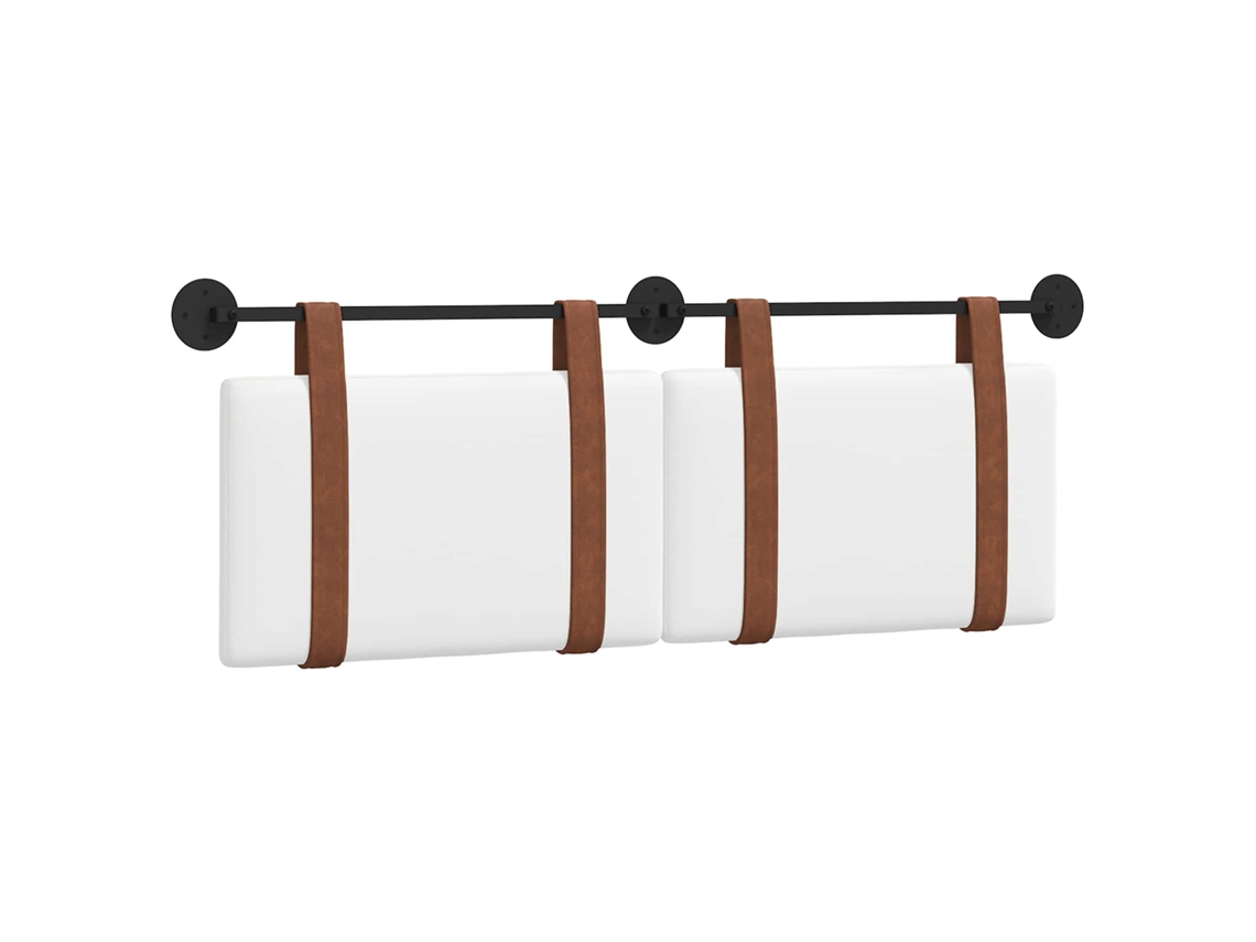 Conjunto 1 Cabeceira Suspensa Vidaxl Branco Couro Sintético (130 X 55 X 5 Cm)