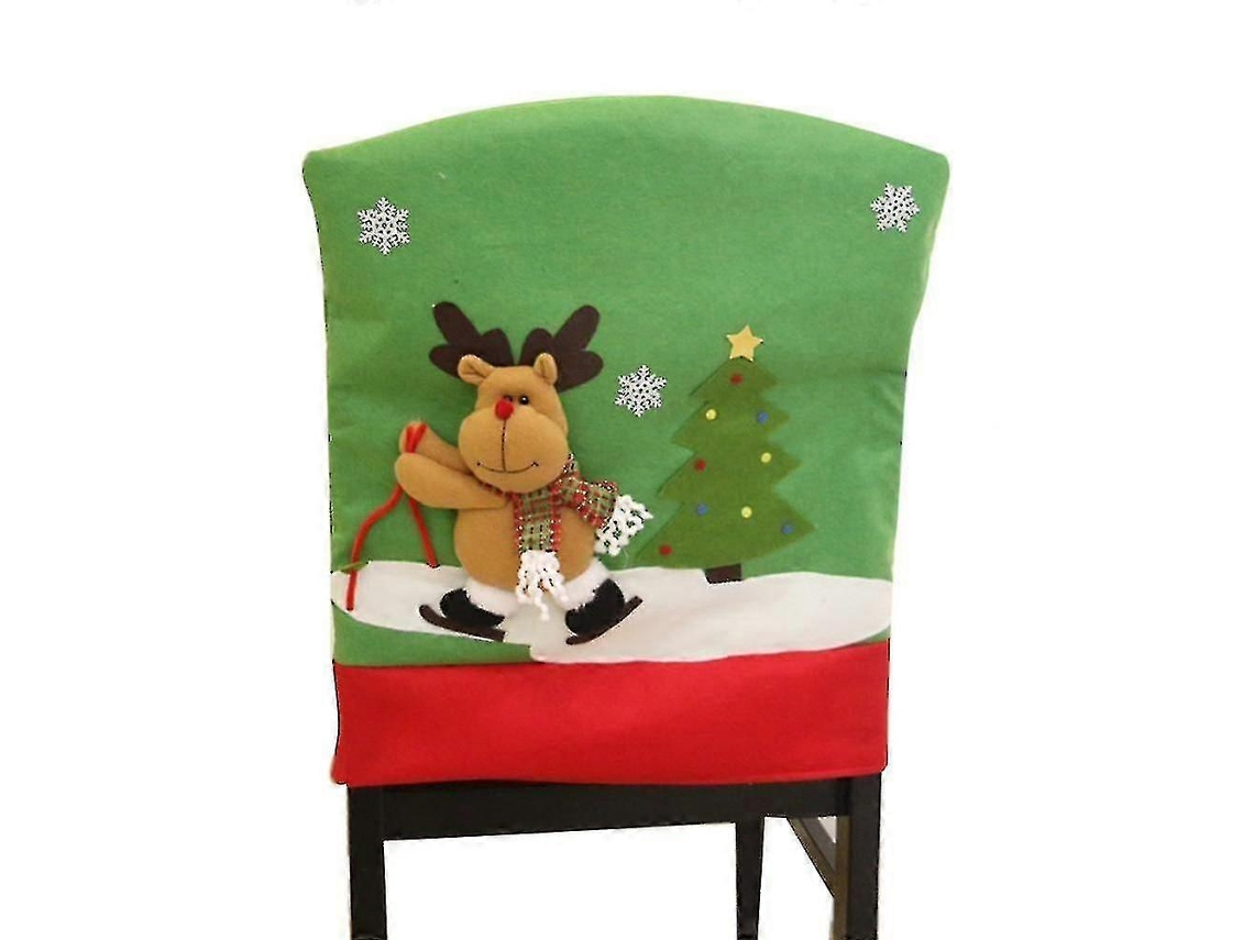 Capa Para Cadeira De Natal Em Tecido Escovado Homemiyn Com Estampa Natalina (estampa De Alce) Olysi Shop (50 X 60 Cm)