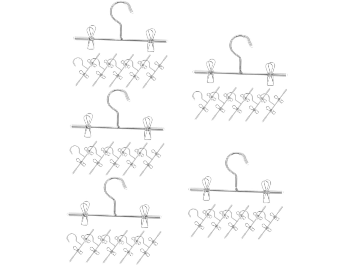 Conjunto Com 5 Mini Cabides Para Acessórios De Bonecas - Cabides Para Mini Bonecas - Pendurar Pequenos Enfeites
