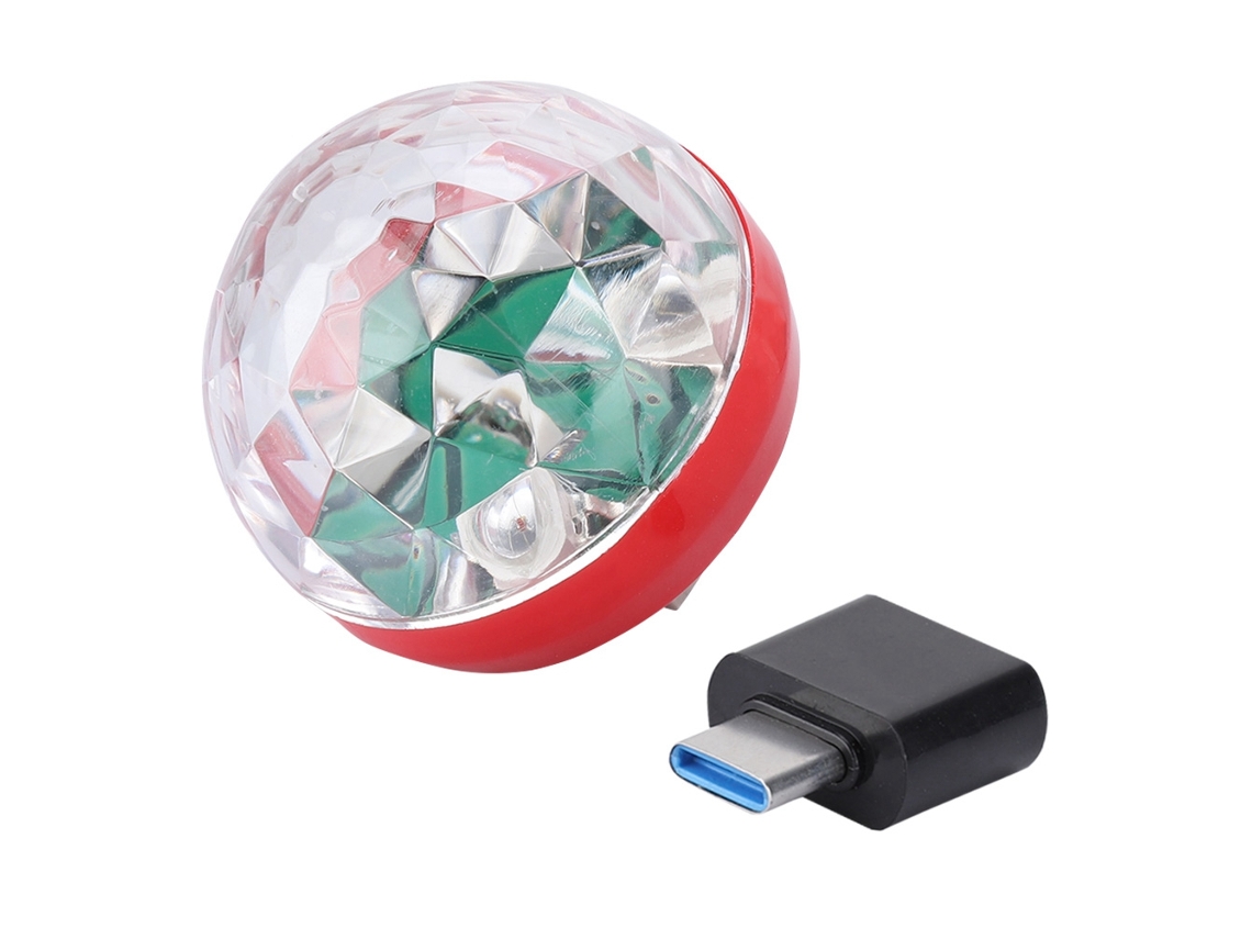 Luz De Palco Led Com Ativação Por Voz (bola De Cristal Mágica Mínima Com Ativação Por Voz) Bola De Cristal Mágica Mínima Usb Móvel (vermelha)