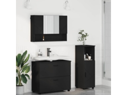 Vidaxl Conjunto De Móveis Para Banheiro 3 Unid. Preto