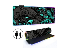 Mousepad Com Retroiluminação Rgb, Borda Antiderrapante E Trava, Estampa De Polvo Verde Brilvibera (4008003mm)