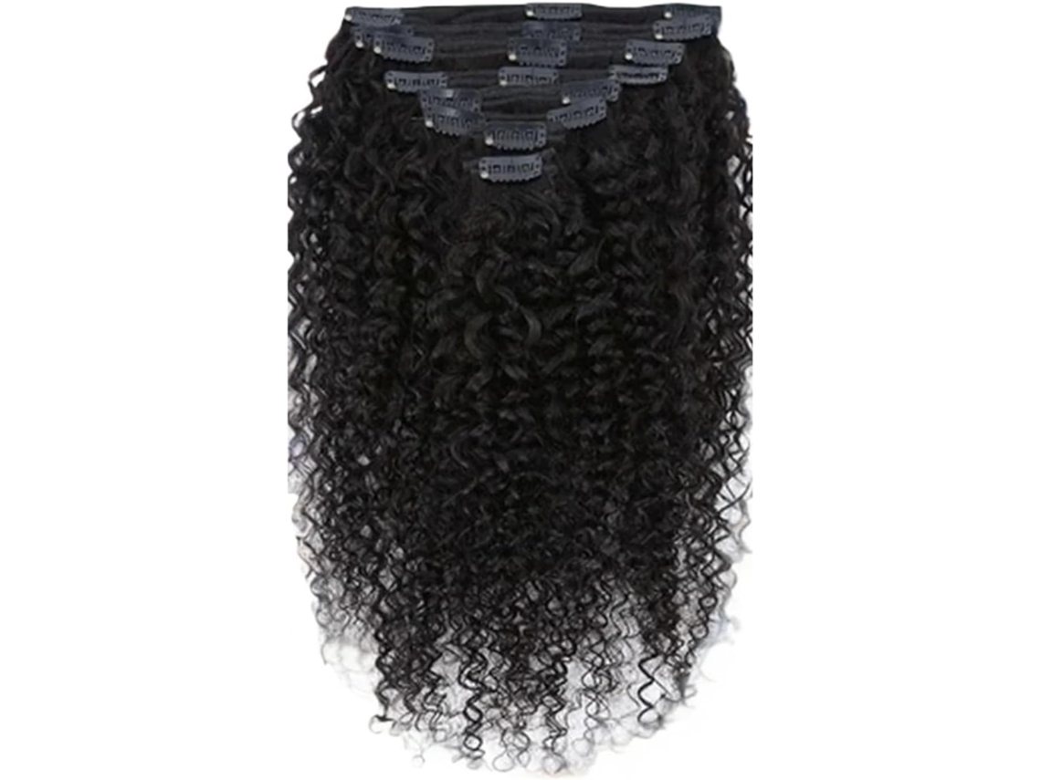 Apliques SFUSHOS de cabelo com coque cacheado, presilha, 8 peças