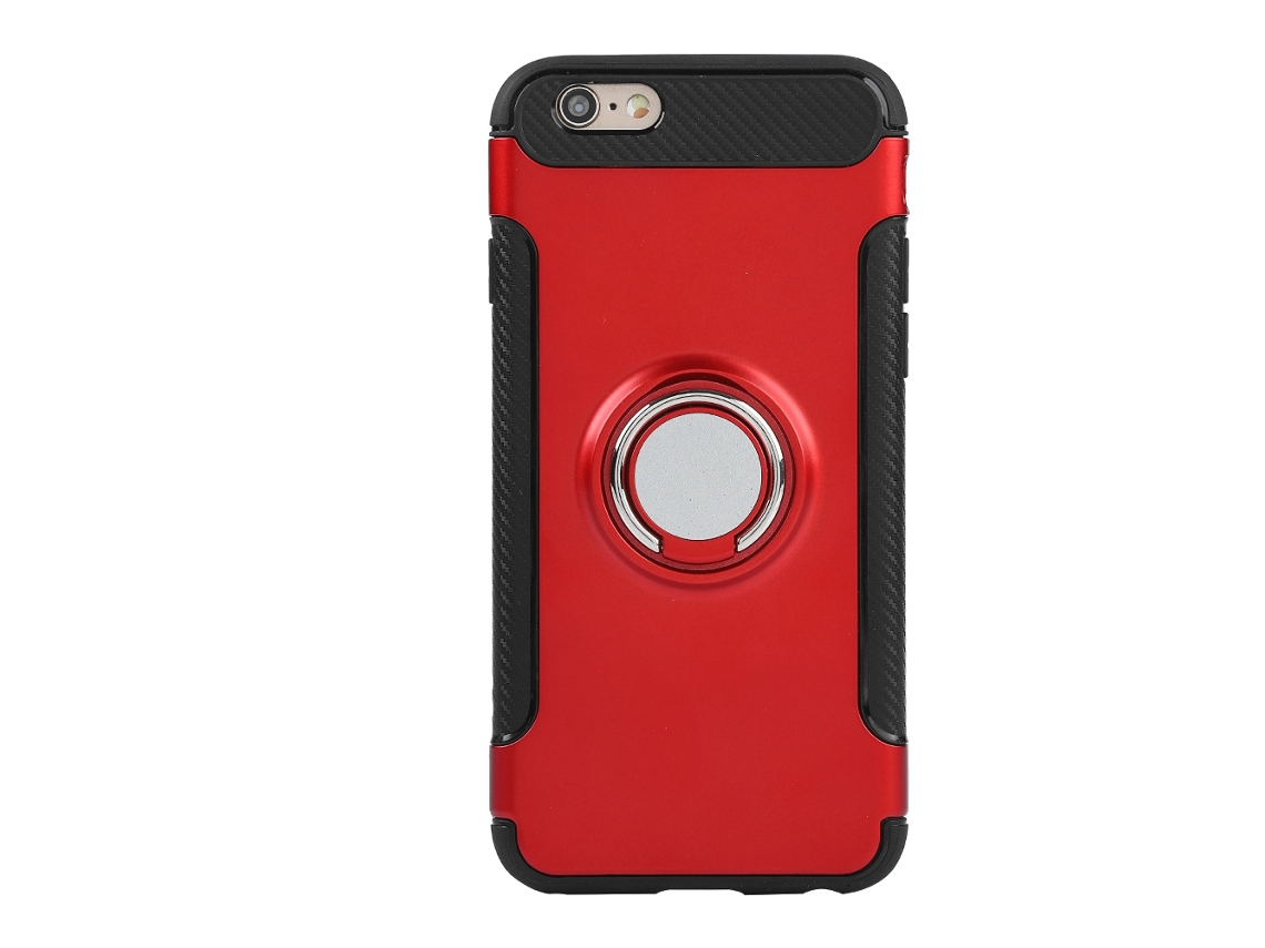 Capa de Silicone Vermelha para Iphone6/6s com Suporte para Carro EOOCOO