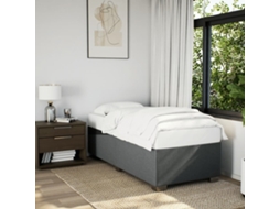 Vidaxl Cama Com Molas/colchão 90x190 Cm Tecido Cinza-escuro