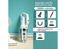 Limpeza Turbo Sem Fio Branco para Casa e Automóvel STELASPLEN