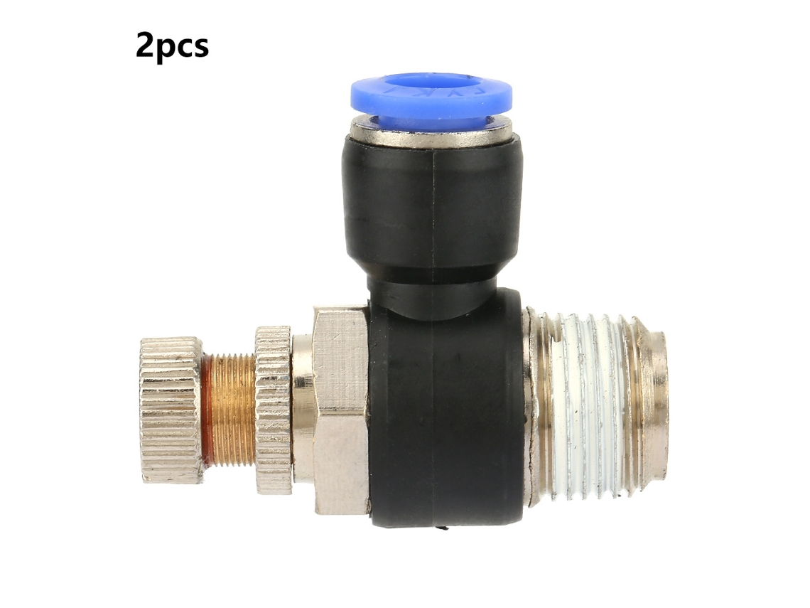 2pcs Regulador De Velocidad De Flujo De Aire Tubo Fitting Neumático Válvula (sl8-03)