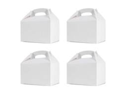 50 Caixas Brancas Para Lembrancinhas De Festa, Caixas De Doces Com Alça, Sacolas De Papel Para Biscoitos, Modelo Gable B Hengjian