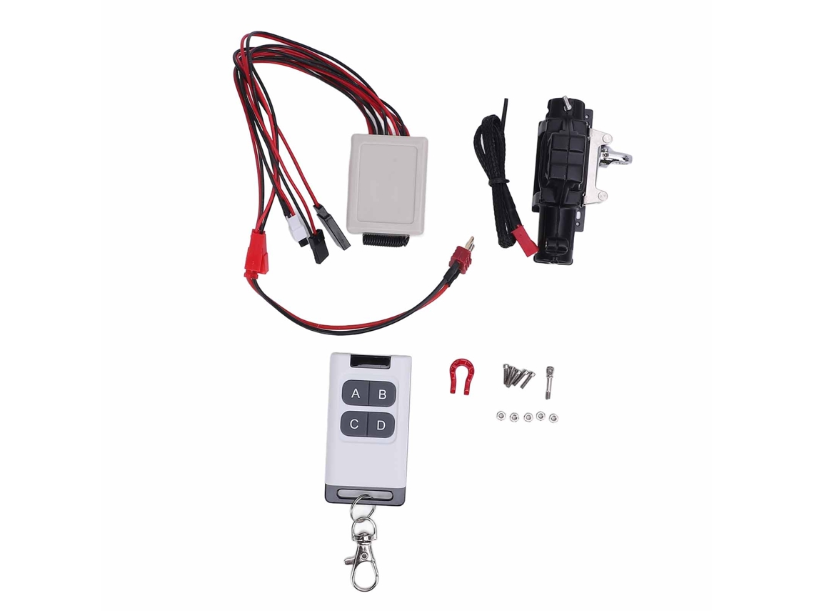 Guindaste de Carro RC 1/10 com Controle Remoto Cabo de Extensão T Plug Alumínio Preto S/MARCA
