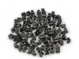 Lote De 100 Interruptores Botão Táteis Momentâneos, 6x 5mm, 4 Pinos, Botão Dip Liga Desliga, 6x 5mm