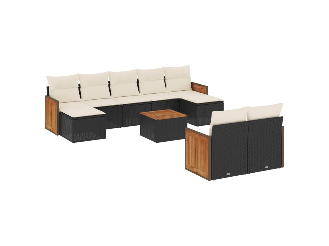 Garden Sofa Set, Garden Sofa Sets Vidaxl Preto Rattan / Vime (n/a)