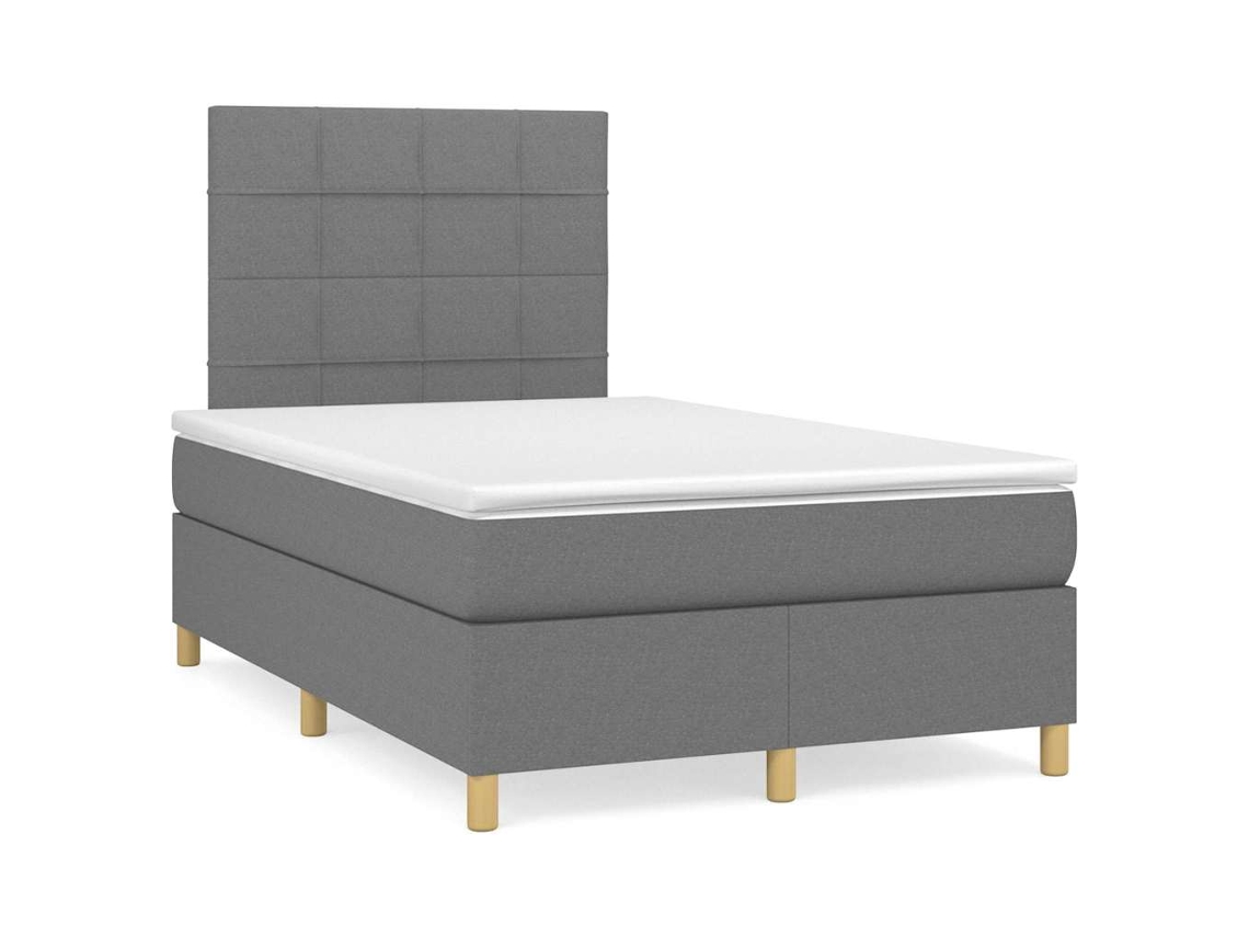 Vidaxl Cama Boxspring Com Colchão 120x190 Cm Tecido Cinzento-escuro