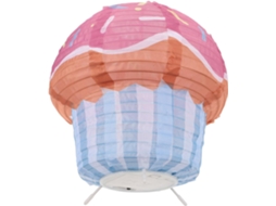Luminária De Mesa Dobrável Dechous Em Formato Cone Sorvete Com Led E Cúpula Tecido Branco, Ideal Para Decoração De