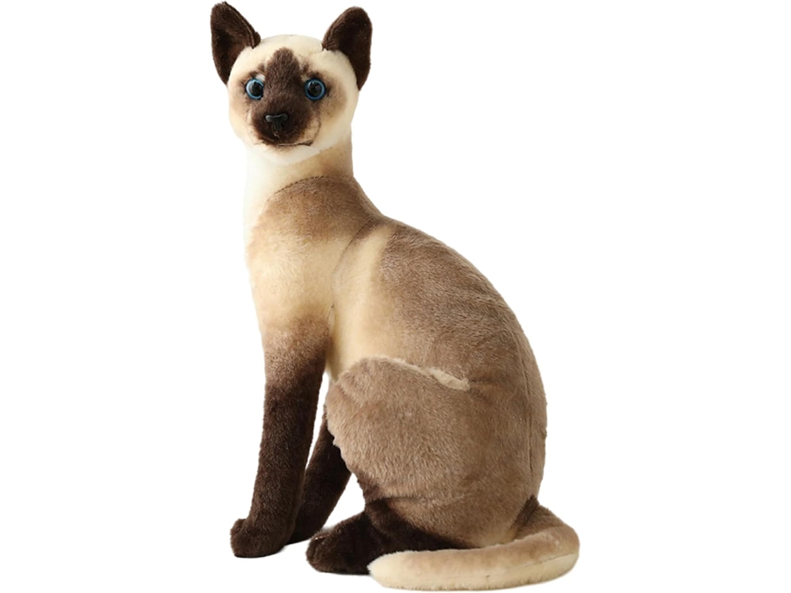 Gato Siamês De Pelúcia 35 Cm (13,8 Polegadas), Adorável E Realista,