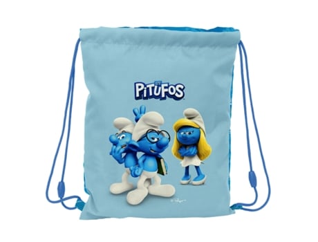 Saco Mochila com Cordas LOS PITUFOS Azul Azul Celeste 26 X 34 X 1 Cm
