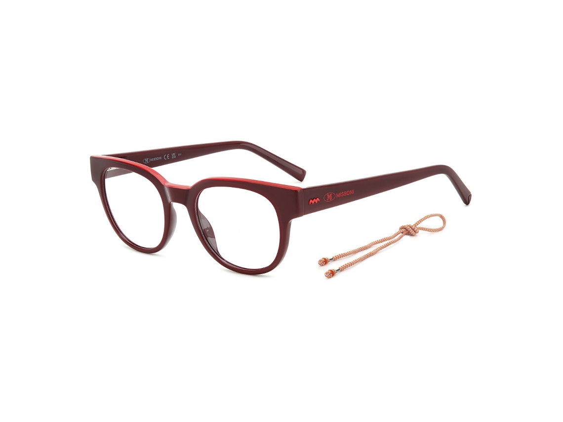 Armação de óculos feminina Missoni Mmi-0156-lhfe819 (vermelha - resina - Ø 48 mm)